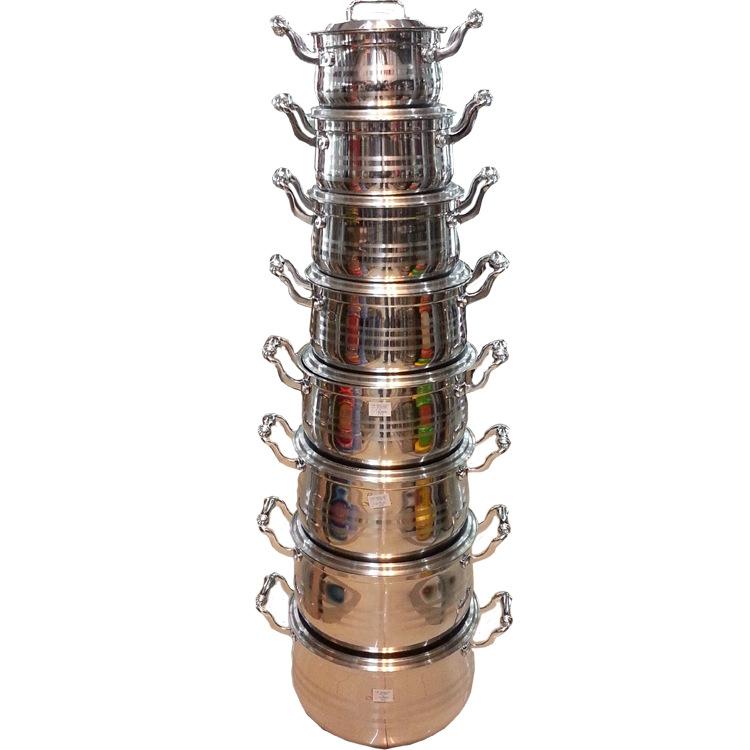 Factory direct sales of stainless steel magnolia pot, thickened double-bottom soup pot, European-style all-steel lid pot, high-end gift pot details Picture
