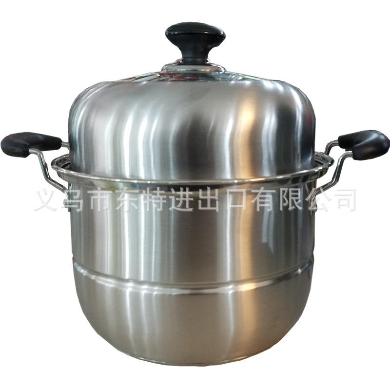 Factory direct sales of stainless steel steamer with combined lid and bottom, double-ear, multi-purpose household steamer drawer