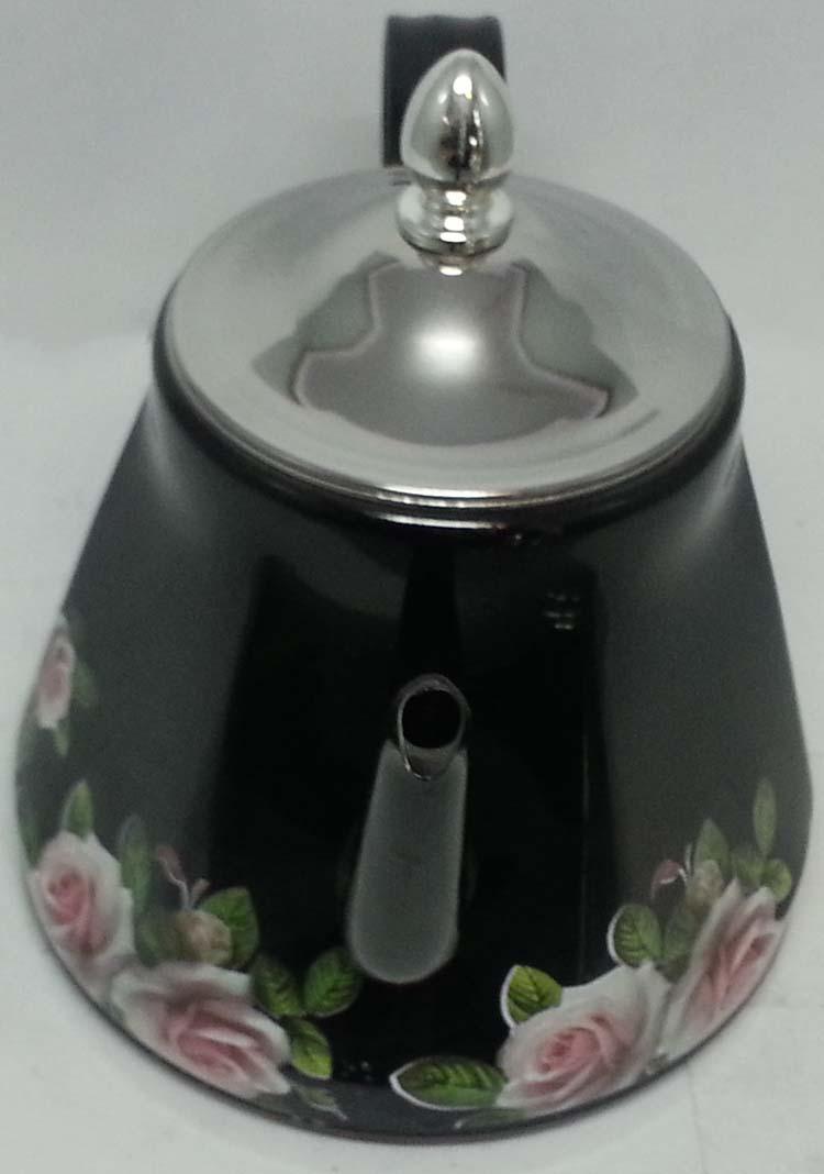 Factory direct sales of stainless steel hexagonal teapots, colored inlaid teapots, court classical flower teapots, and special teapots details Picture