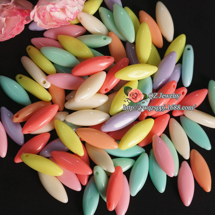 Factory direct sales 8*22 diy children's educational beading accessories Spring color series long needle beads hanging hole beads Application Scenario