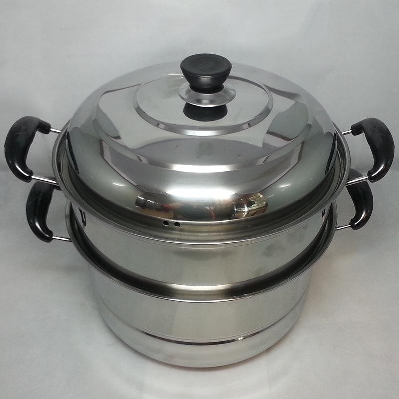 Factory direct sales of stainless steel magnetic double-layer single-grate steamers, wholesale of goods from street stalls and around the world, all-steel lid steamers