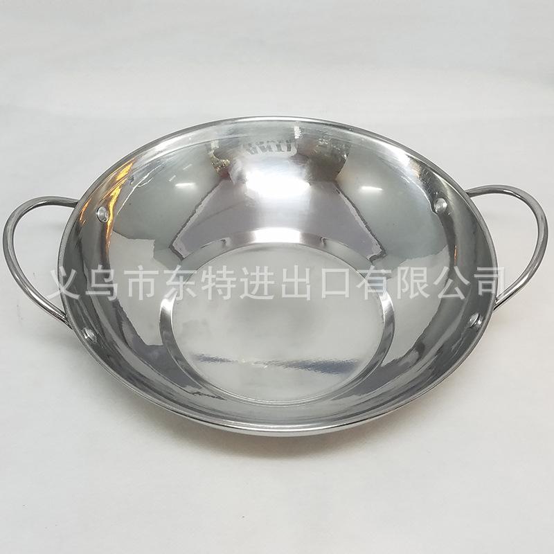 Factory direct sales of stainless steel bars, hotels, restaurants, double-eared flat-bottomed dry POTS, alcohol POTS, high-quality single-person POTS undefined