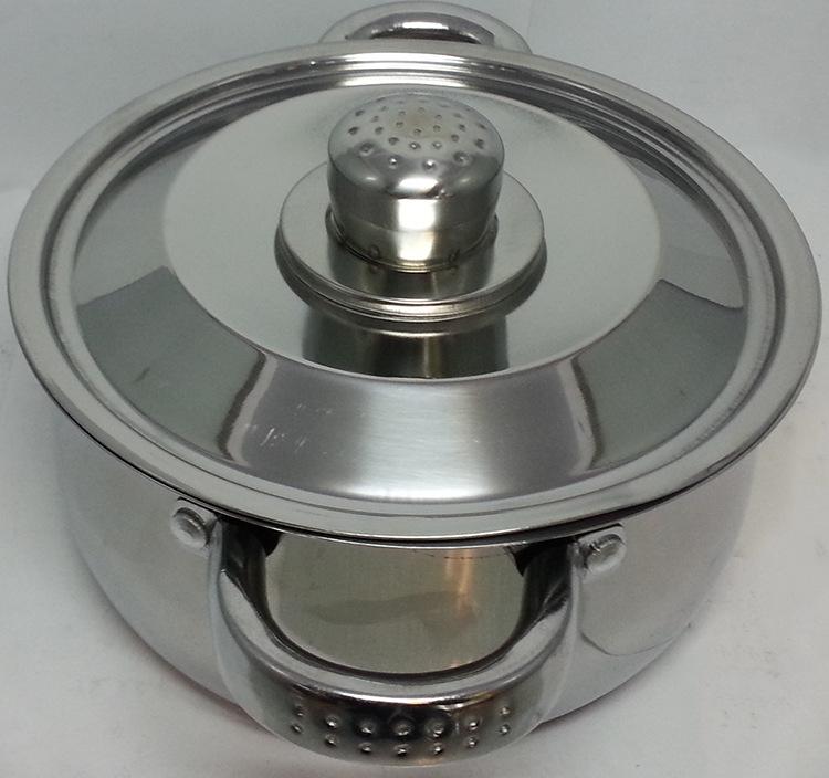 Factory direct sales of stainless steel double-bottom double-ear six-piece set strawberry soup pot, home stewing pot, all-steel lid gift pot set Application Scenario