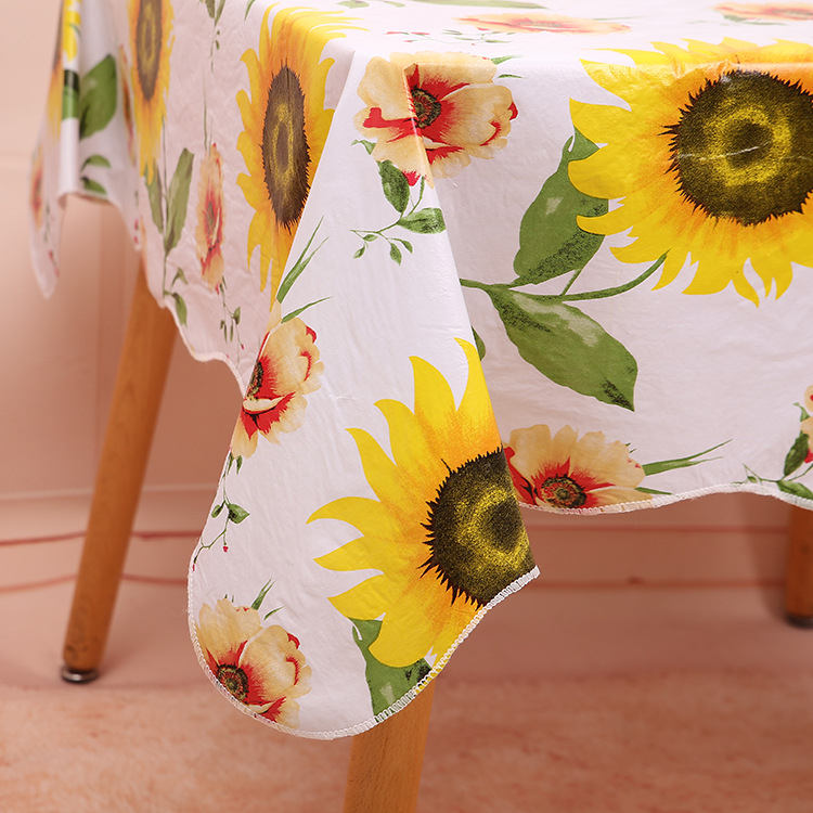 PVC waterproof no-wash wavy edge cotton table cloth pastoral style square round table cloth tea table mat manufacturers direct sales details Picture