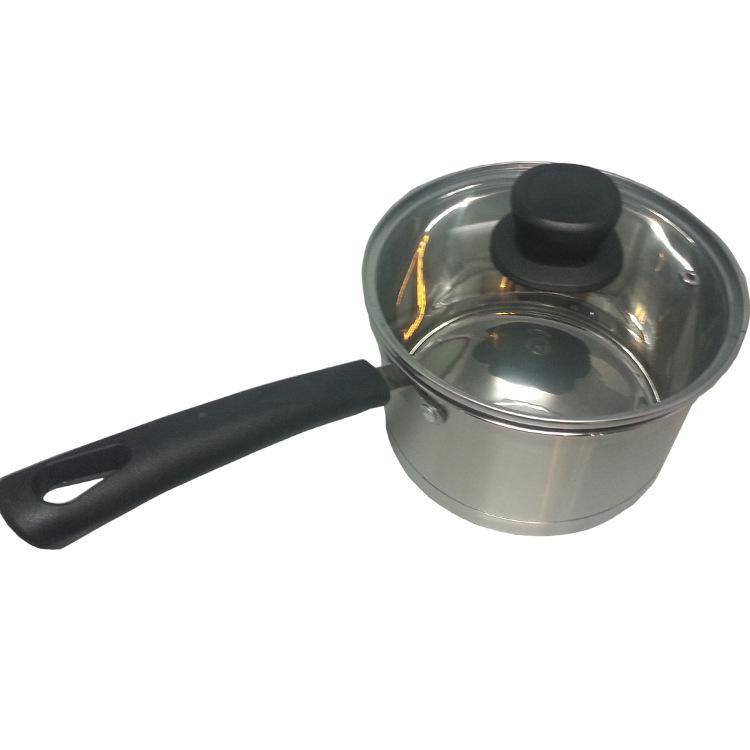 Manufacturer's stainless steel milk pot, non-magnetic single-handle milk pot, high-end household gift milk pot, small soup pot details Picture