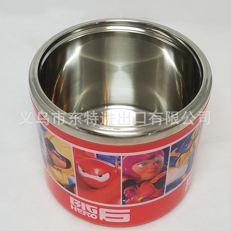 Stainless steel round lunch box in cartoon shape, children's Frozen Big white robot cat food box, student picnic lunch box Application Scenario