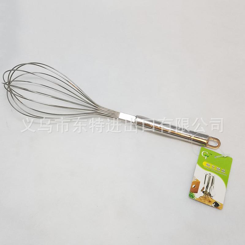 Factory direct sales of stainless steel egg beaters with spray-painted square handles, household baking supplies, manual egg beaters Specification image