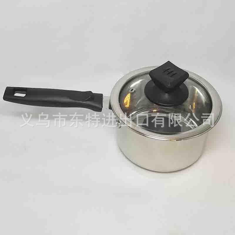 厂家直销不锈钢经典奶锅家用煮面条单柄锅宝宝辅食锅无磁复底奶锅