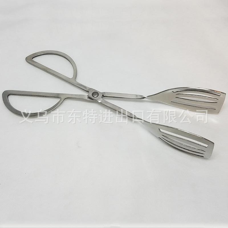 Stainless steel BBQ cake steak scissors, food tongs, baking and barbecue tongs, kitchen small tools Item Picture