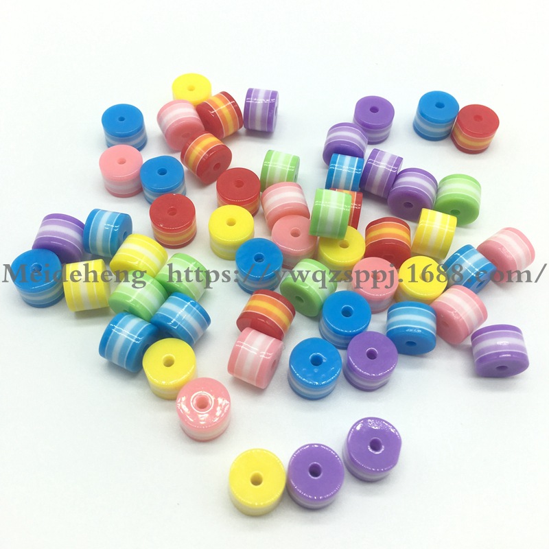 6MM-12mm colored striped resin beads cat's eye large hole cylindrical animal eye beads DIY jewelry accessories undefined