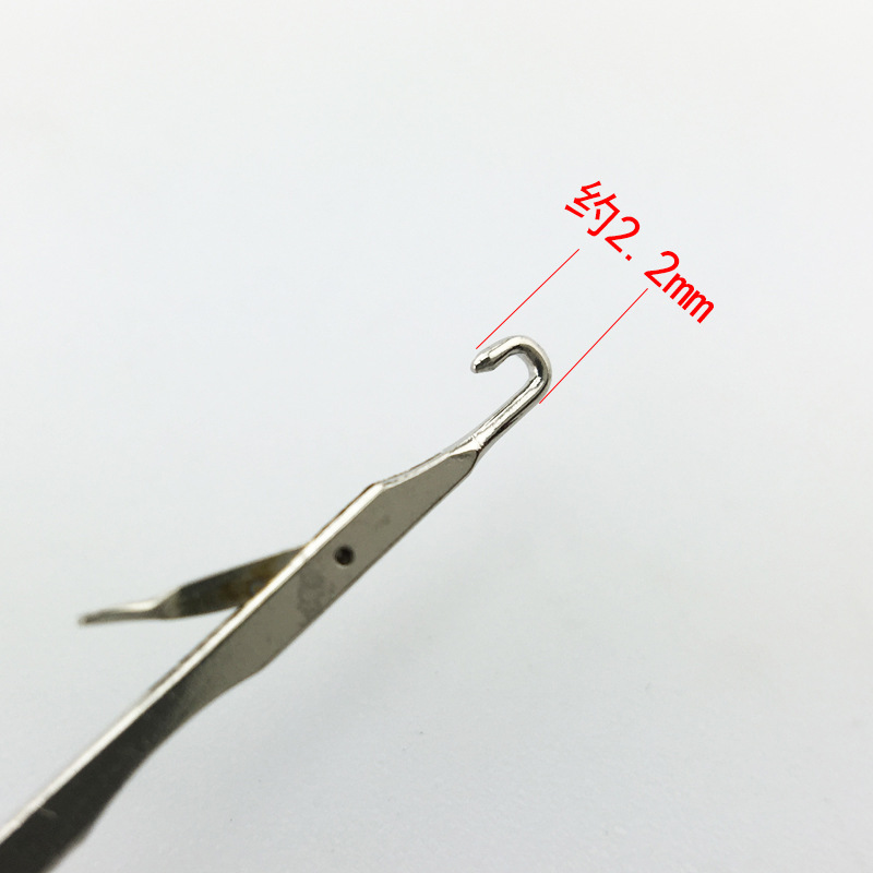 三通木柄细假发钩针  穿佛珠舌头钩针 钩针编织工具细节图