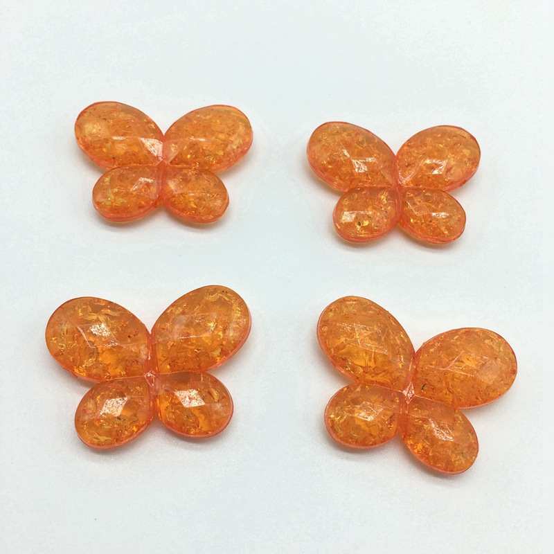 Alibaba hot-selling cracked acrylic straight hole beads diy handcrafted beaded necklace accessories Butterfly style material factory wholesale undefined