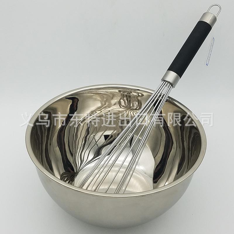 厂家直销不锈钢打蛋器烘焙用品高档搅拌器喷橡塑柄8线手动打蛋器