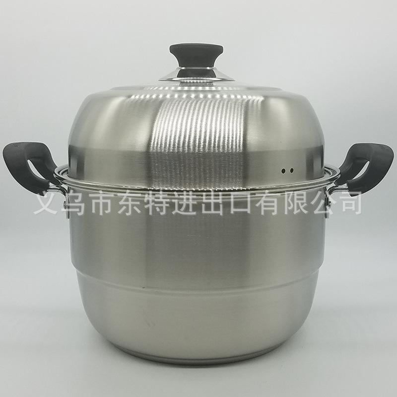Factory direct sales of stainless steel double-grate steamer, elegant combination lid double-bottom steamer, multi-purpose steamer, high-end gift pot details Picture