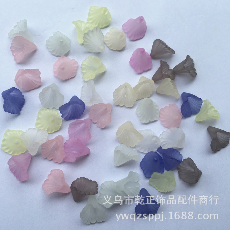 Yiwu Meideheng frosted colored trumpet flower ancient-style hairpin Plastic Handmade DIY accessory 10x12mm