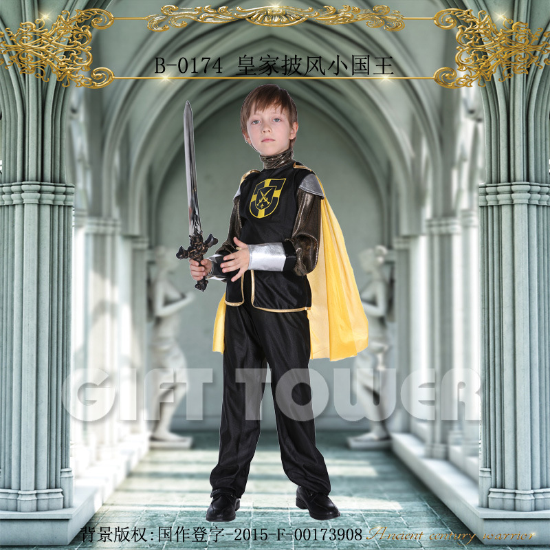 Huanyou Wholesale Clothing, Makeup, Ball Hero Performance Costume, Luxury Dress B-0174, Royal Cape, Little King details Picture