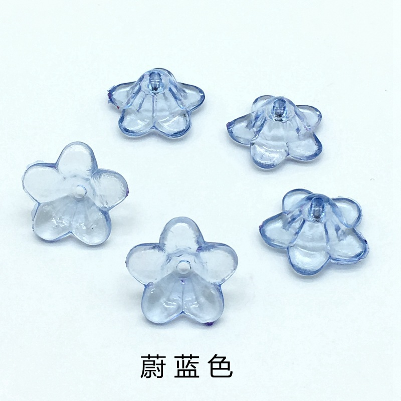 Ancient-style palace flower hairpins, lotus leaf flower acrylic transparent flower accessories, bride's headwear, five-leaf flower receptions, scattered beads undefined