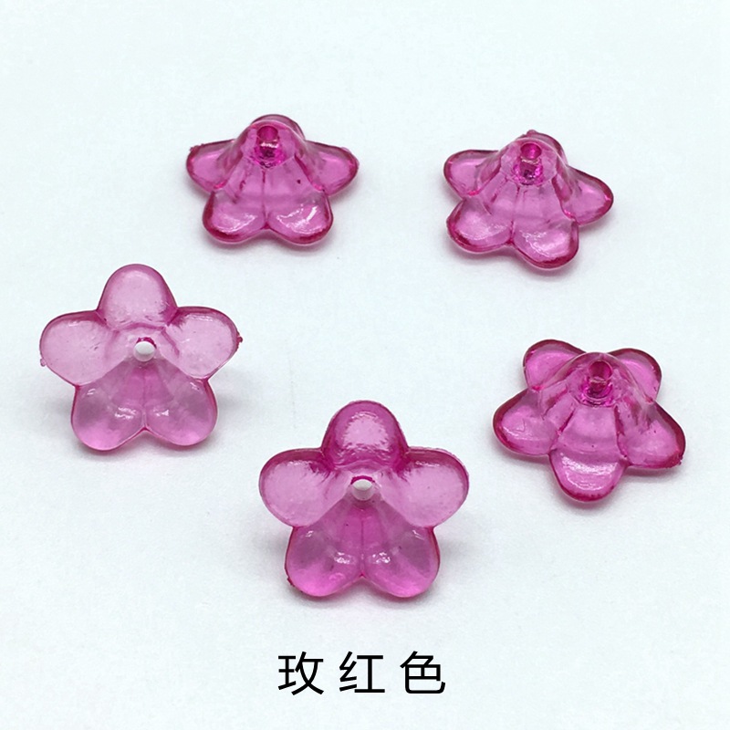 Ancient-style palace flower hairpins, lotus leaf flower acrylic transparent flower accessories, bride's headwear, five-leaf flower receptions, scattered beads undefined