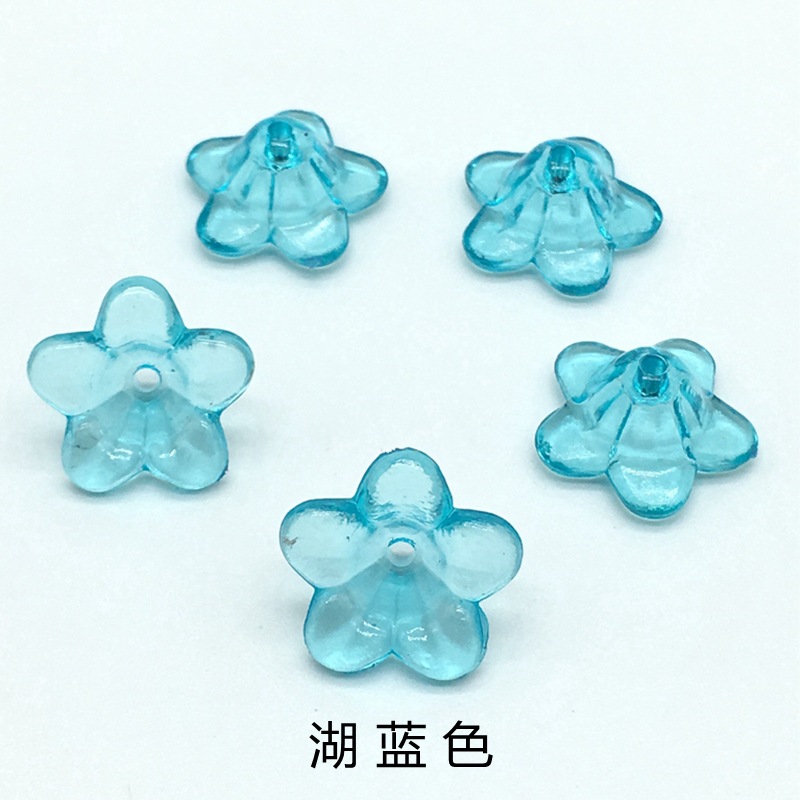 Ancient-style palace flower hairpins, lotus leaf flower acrylic transparent flower accessories, bride's headwear, five-leaf flower receptions, scattered beads undefined