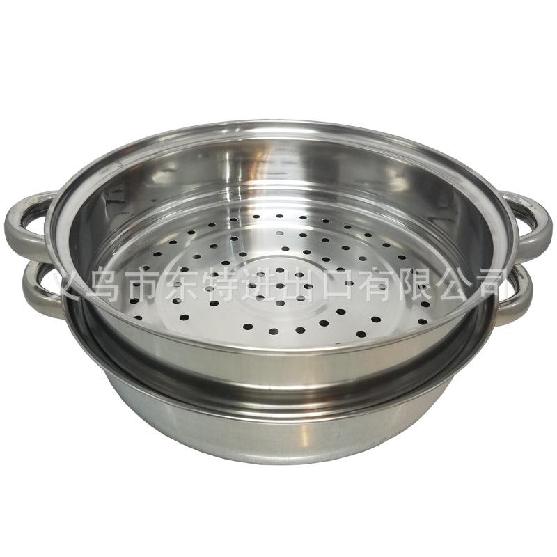 Factory direct sales: 4-piece set of stainless steel cookware, double-layer steaming pot, rice sieve, 3-piece set, gift set Item Picture