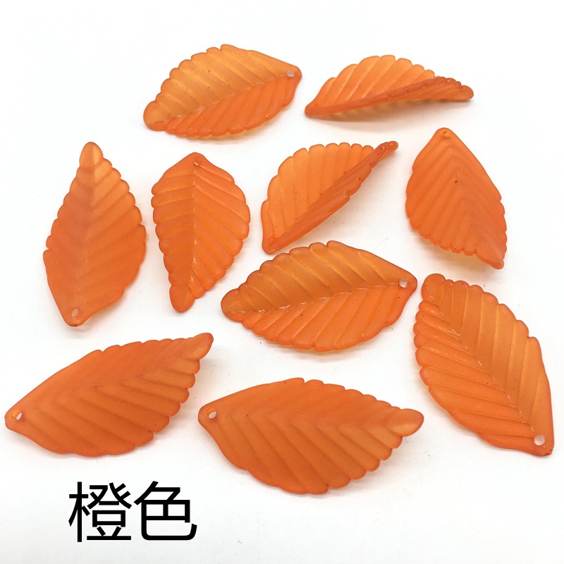 35mm frosted simulated acrylic plastic patterned leaf DIY ancient-style handcrafted hair accessory earrings material undefined