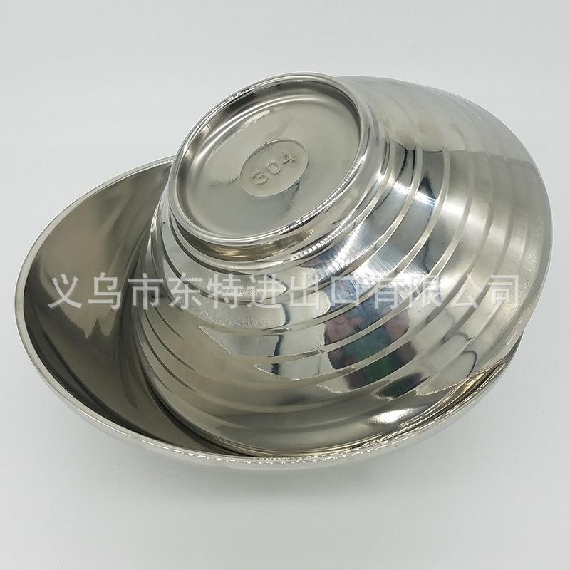 Factory direct sales of stainless steel ramen bowls, 304 Japanese ramen bowls, threaded bowls, high-end soup noodle bowls, thickened bamboo hat bowls Item Picture