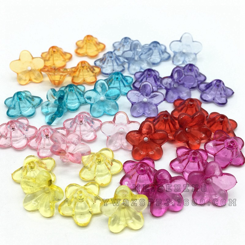 Ancient-style palace flower hairpins, lotus leaf flower acrylic transparent flower accessories, bride's headwear, five-leaf flower receptions, scattered beads Item Picture
