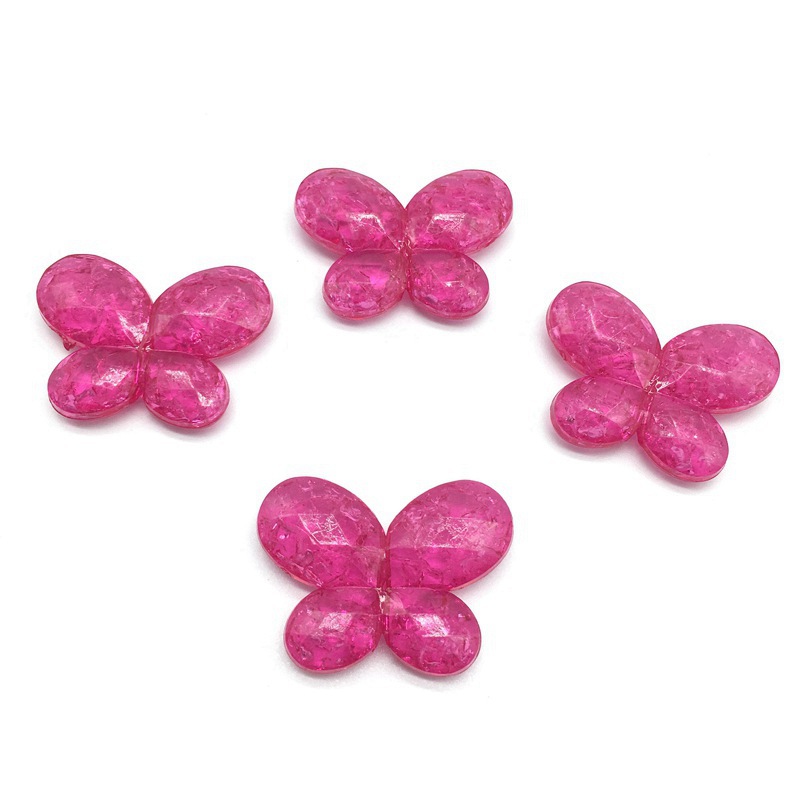 Alibaba hot-selling cracked acrylic straight hole beads diy handcrafted beaded necklace accessories Butterfly style material factory wholesale undefined