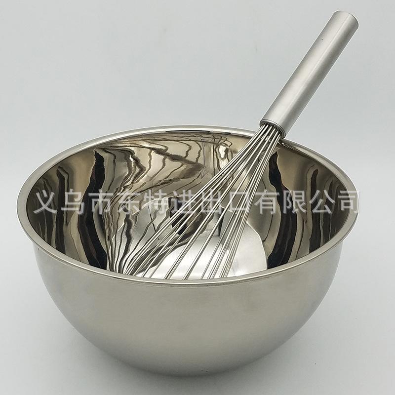 Factory direct sales of stainless steel egg beater with steel handle and 8-line manual mixer. Egg and cream beater for baking Item Picture