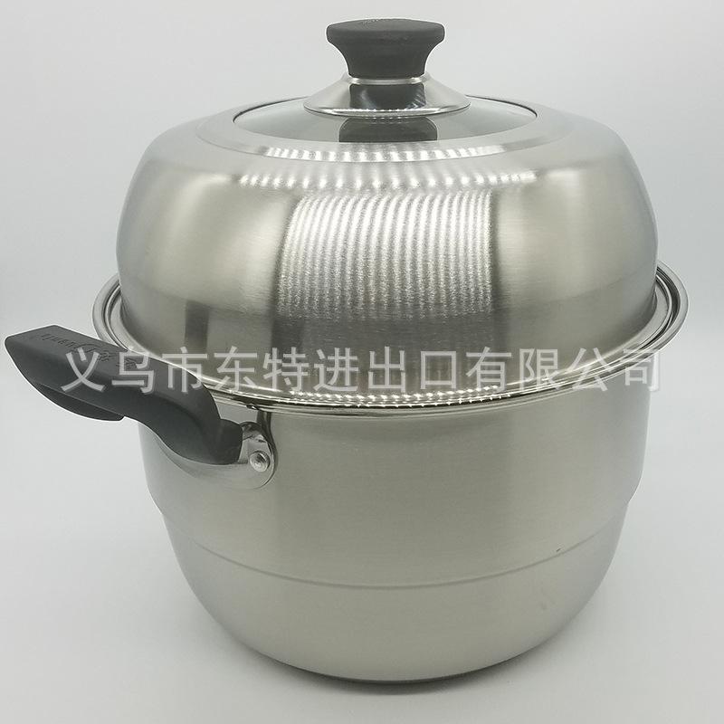Factory direct sales of stainless steel double-grate steamer, elegant combination lid double-bottom steamer, multi-purpose steamer, high-end gift pot Specification image