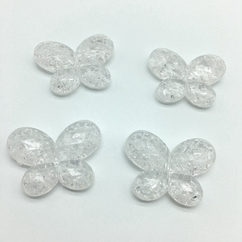 Alibaba hot-selling cracked acrylic straight hole beads diy handcrafted beaded necklace accessories Butterfly style material factory wholesale undefined
