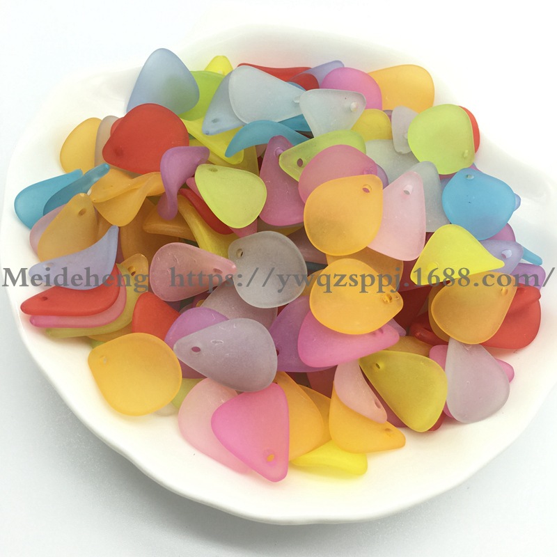Ancient-style palace flower hairpins, leaf hair accessories, diy acrylic frosted flower headwear materials, colorful fan-shaped petals Item Picture
