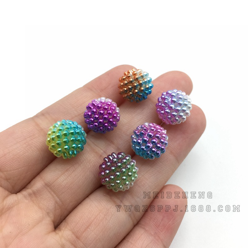 Wedding bride's accessories: Flower ball, slime, mermaid color gradient, two-color bayberry beads, detachable ABS starry sky details Picture