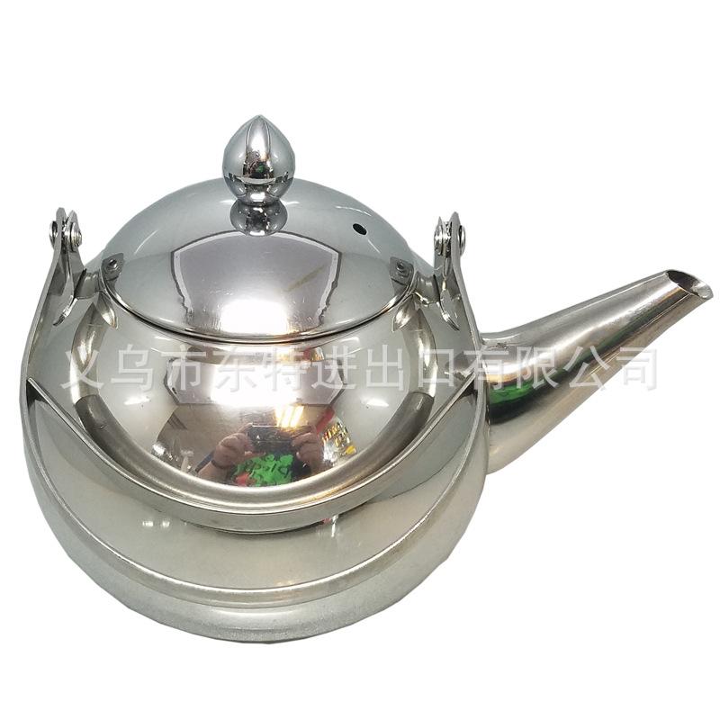 厂家直销不锈钢水壶 1L1.5L电磁炉壶平底泡茶水壶家用热水壶白底实物图