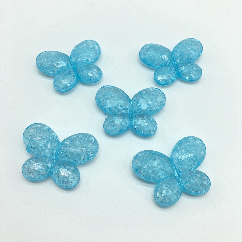 Alibaba hot-selling cracked acrylic straight hole beads diy handcrafted beaded necklace accessories Butterfly style material factory wholesale undefined