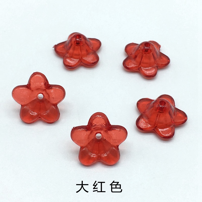 Ancient-style palace flower hairpins, lotus leaf flower acrylic transparent flower accessories, bride's headwear, five-leaf flower receptions, scattered beads undefined