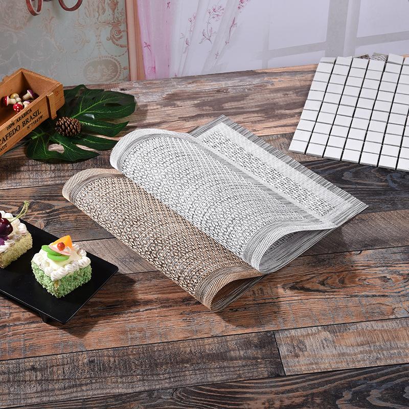 厂家直销欧式pvc编织餐垫防滑西餐垫纯色隔热餐桌杯垫定制批发