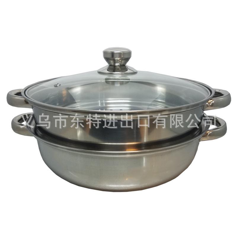 Factory direct sales: 4-piece set of stainless steel cookware, double-layer steaming pot, rice sieve, 3-piece set, gift set Specification image