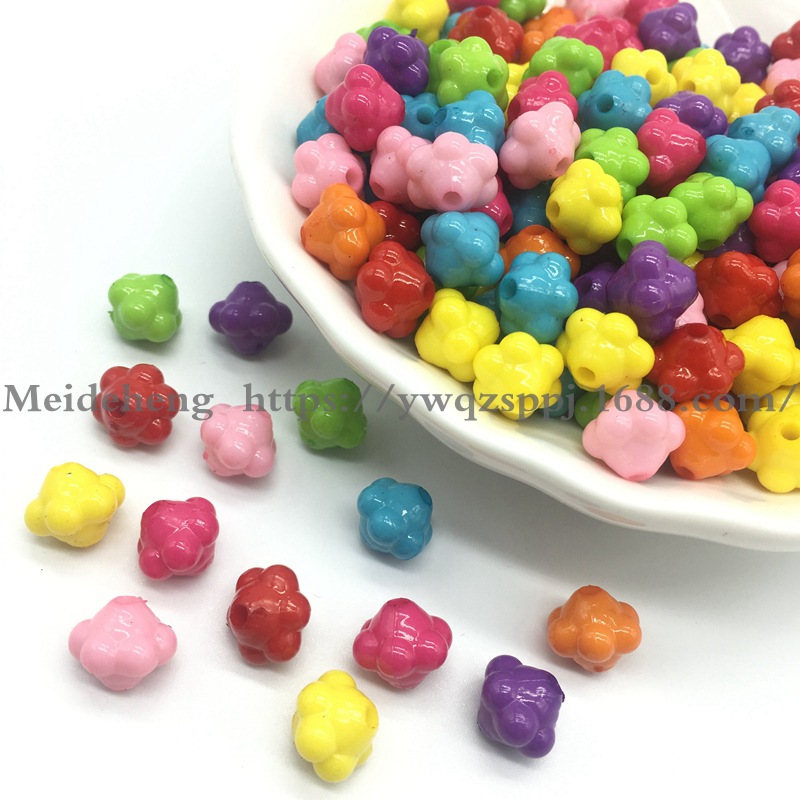 飞碟亚克力彩珠9mm 彩色中孔灯笼珠 diy儿童益智类串珠配件材料