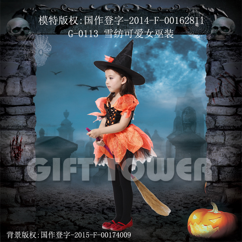 动物服饰/俄罗斯/女童礼服蓬蓬/短袖/角色扮演服装白底实物图