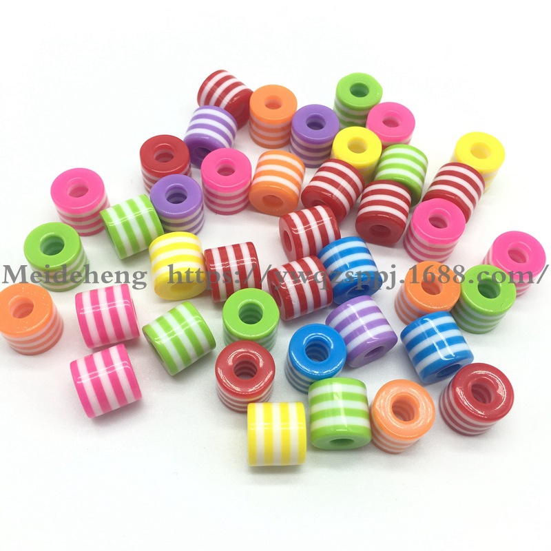 6MM-12mm colored striped resin beads cat's eye large hole cylindrical animal eye beads DIY jewelry accessories undefined