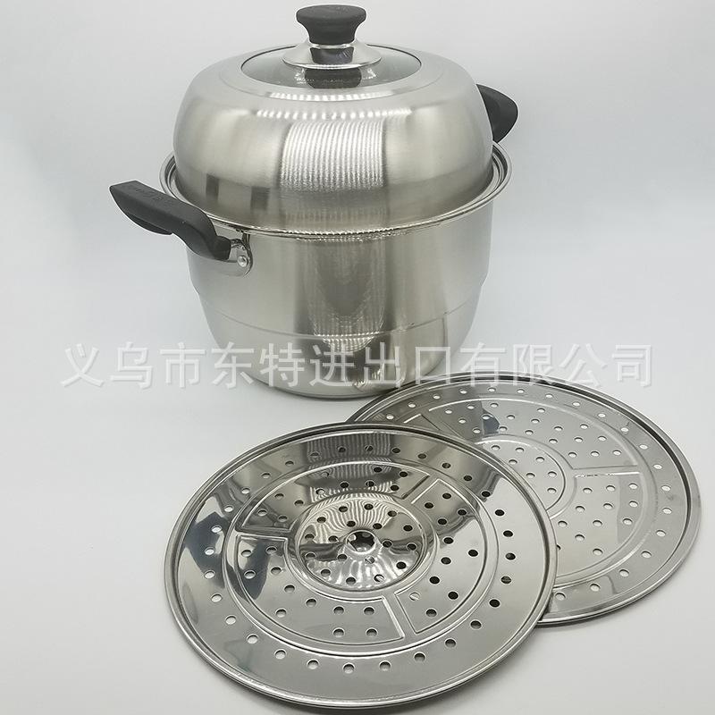 Factory direct sales of stainless steel double-grate steamer, elegant combination lid double-bottom steamer, multi-purpose steamer, high-end gift pot Application Scenario