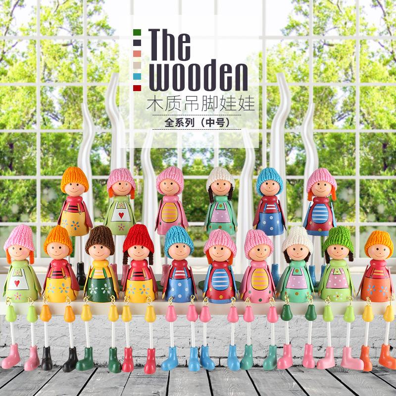 Stock a creative gift home cartoon pendant doll crafts TV cabinet display wooden gift