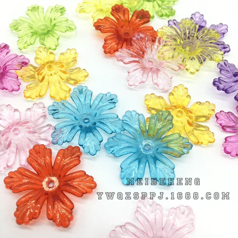 编织串珠材料 发财树摇钱树配件 亚克力花朵 手工花瓣发簪头饰