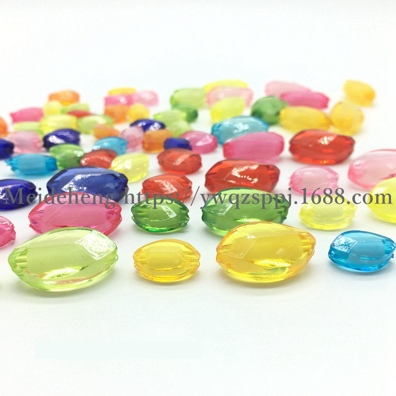 DIY幼儿园宝宝串珠玩具 儿童益智教具 彩色马眼珠 内彩七彩珠精品白底实物图