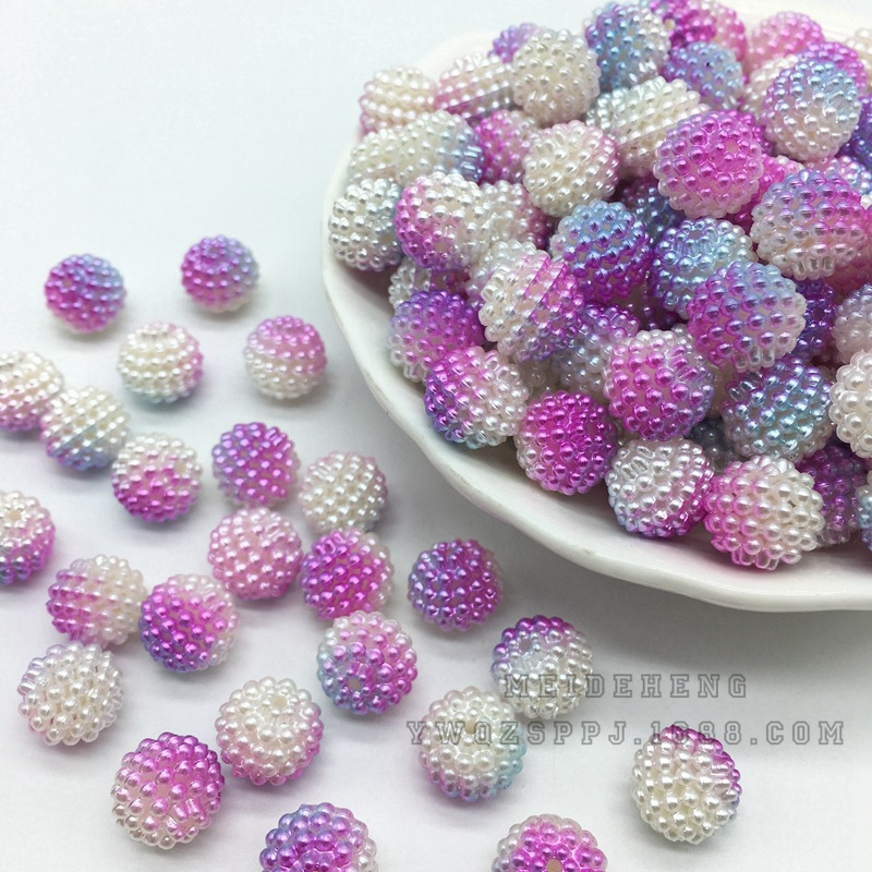 Wedding bride's accessories: Flower ball, slime, mermaid color gradient, two-color bayberry beads, detachable ABS starry sky Item Picture