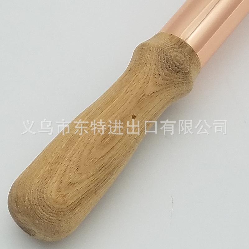 厂家直销不锈钢打蛋器玫瑰金橡木柄打蛋器8线搅拌和面器烘焙用品白底实物图