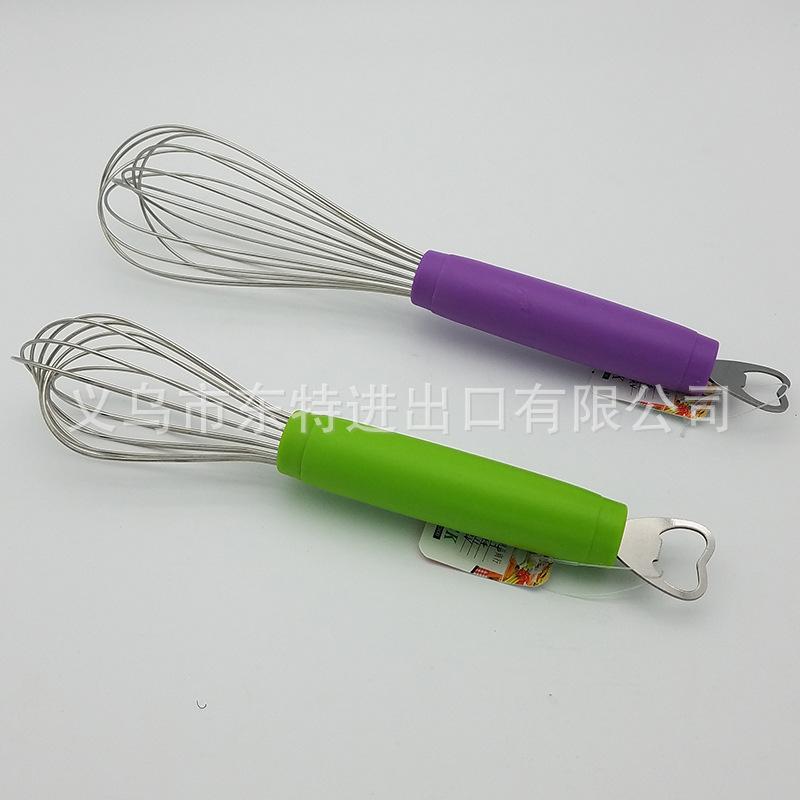 Factory direct sales of stainless steel egg beaters, plastic egg cream mixers, kitchen baking supplies, manual egg beaters Specification image