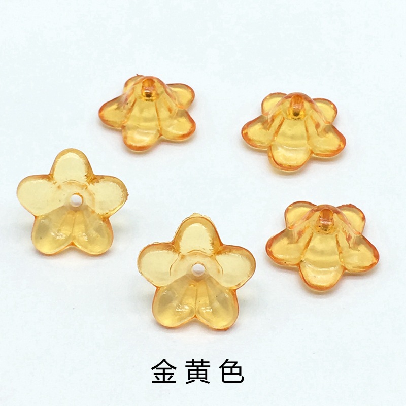 Ancient-style palace flower hairpins, lotus leaf flower acrylic transparent flower accessories, bride's headwear, five-leaf flower receptions, scattered beads undefined