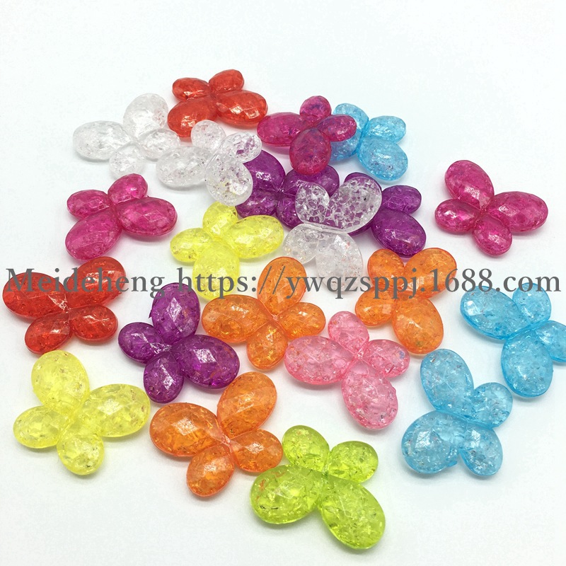 Alibaba hot-selling cracked acrylic straight hole beads diy handcrafted beaded necklace accessories Butterfly style material factory wholesale Application Scenario